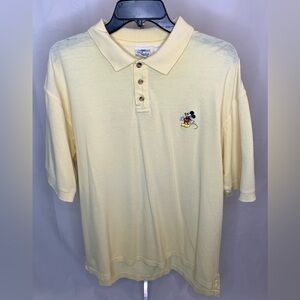 Men’s Mickey Mouse embroidered polo vintage the Disney store yellow golf shirt